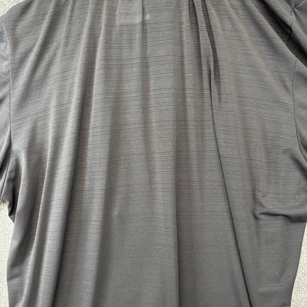 Empire Blouse Top Womens 3XL Black Pleated Stretch Ruffled Bell Sleeve Tie Neck